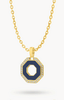 Octagon Ħabbata White and Blue Reversible Halo Necklace Set