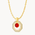 January Birthstone Octagon Habbata Statement Starlight Halo Necklace Set