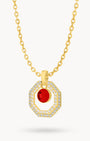 January Birthstone Octagon Habbata Statement Starlight Halo Necklace Set