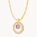 February Birthstone Octagon Habbata Statement Starlight Halo Necklace Set