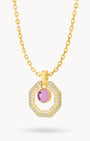 February Birthstone Octagon Habbata Statement Starlight Halo Necklace Set