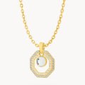 April Birthstone Octagon Ħabbata Statement Starlight Halo Necklace Set