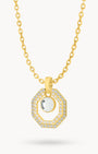 April Birthstone Octagon Ħabbata Statement Starlight Halo Necklace Set