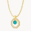 May Birthstone Octagon Habbata Statement Starlight Halo Necklace Set