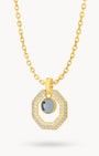 June Birthstone Octagon Habbata Statement Starlight Halo Necklace Set