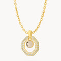 October Birthstone Octagon Ħabbata Statement Starlight Halo Necklace Set