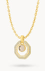 October Birthstone Octagon Ħabbata Statement Starlight Halo Necklace Set