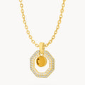 November Birthstone Octagon Ħabbata Statement Starlight Halo Necklace Set