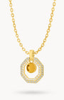 November Birthstone Octagon Ħabbata Statement Starlight Halo Necklace Set