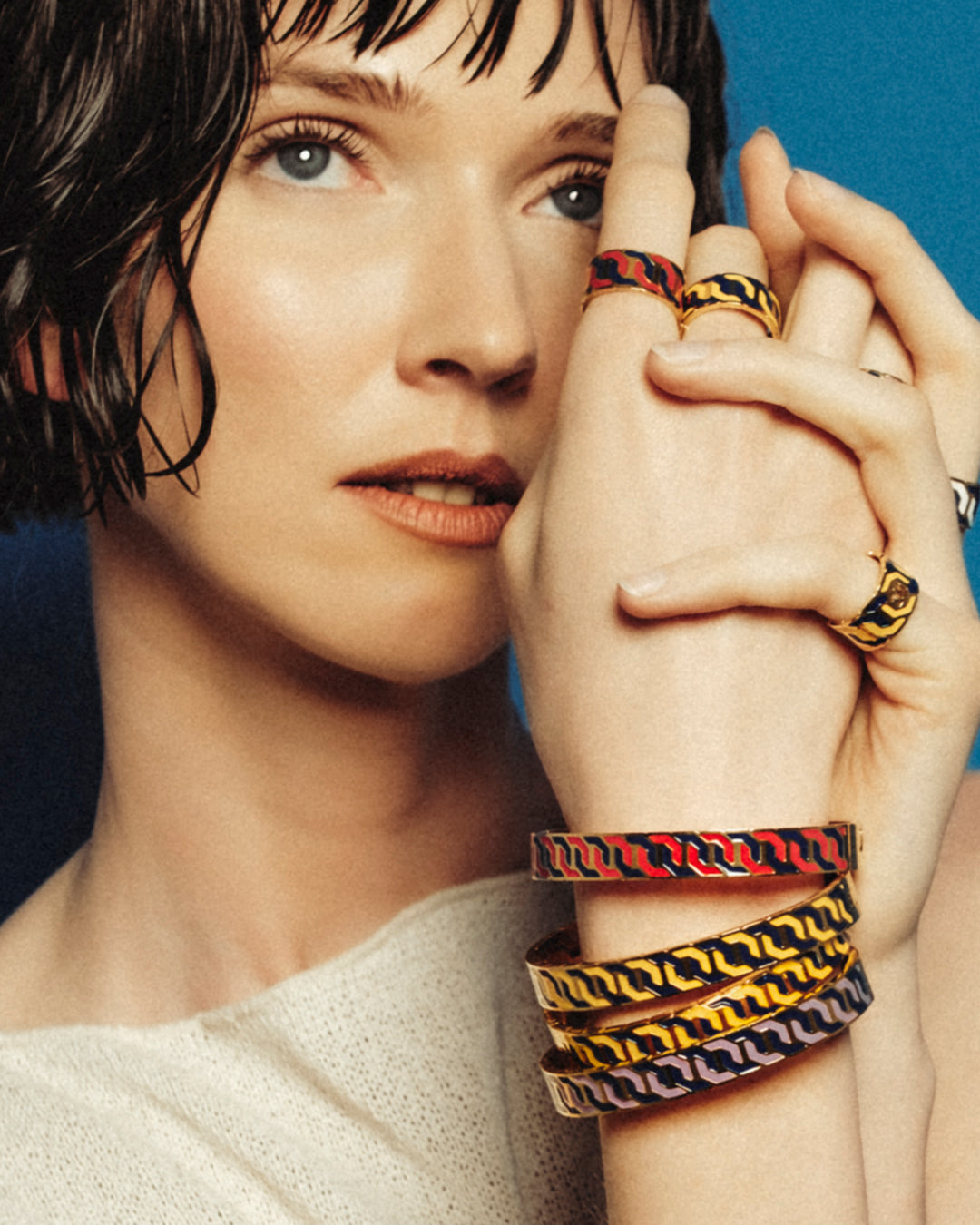 Octagon Ħabbata Yellow & Blue Bangle