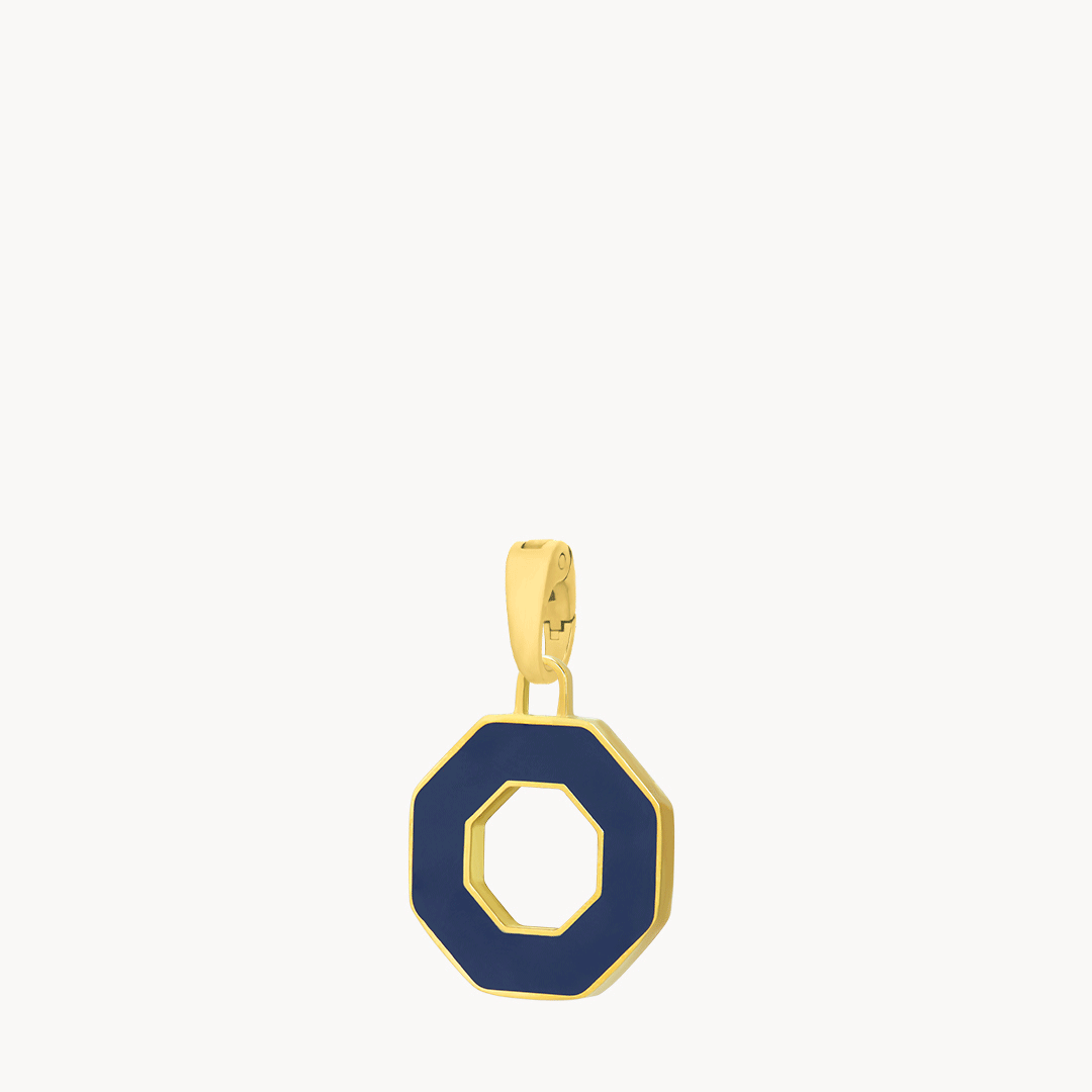 Octagon Habbata White and Blue Reversible Pendant