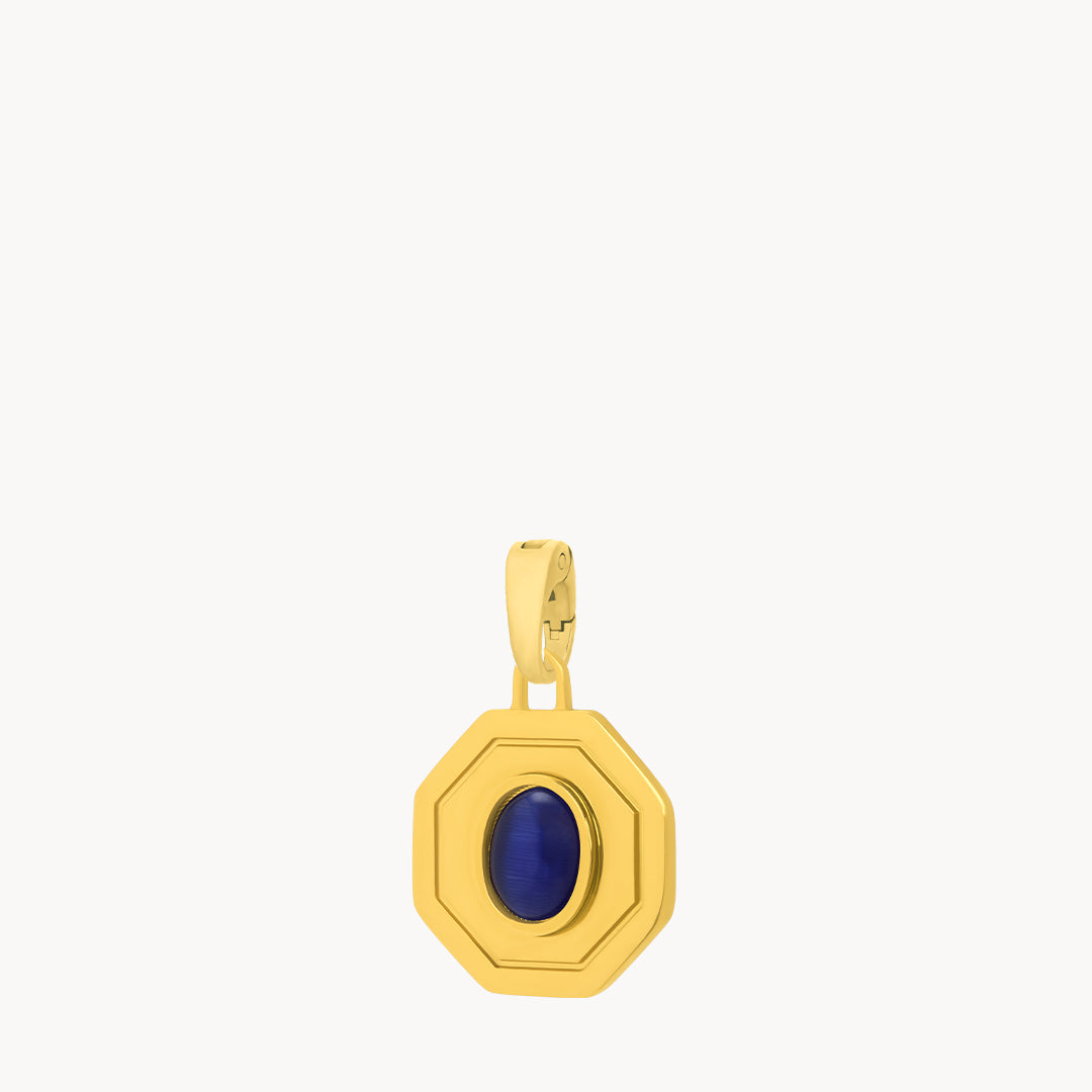 Octagon Ħabbata Perseverance Blue Cat Eye Pendant