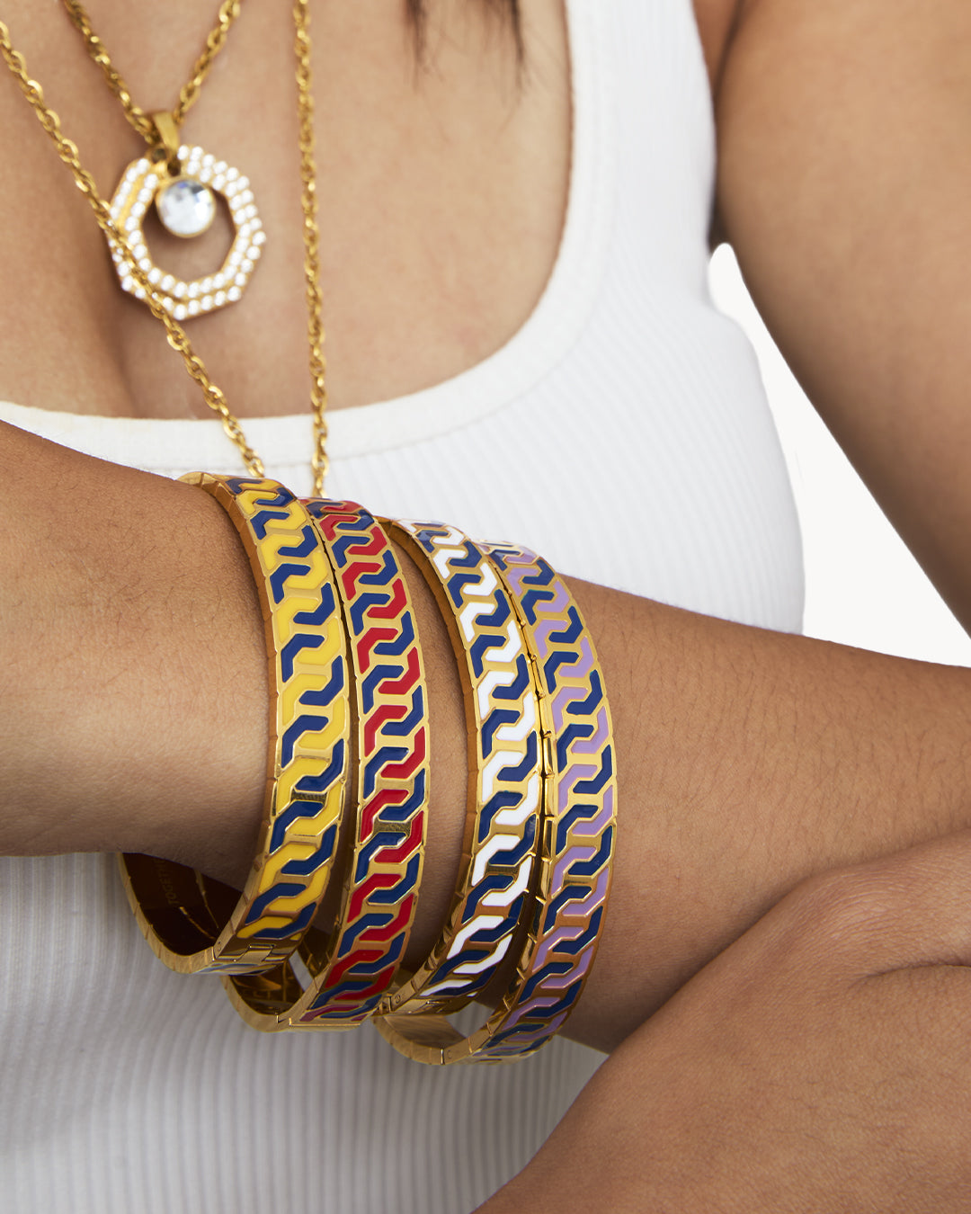 Octagon Ħabbata Blue and White Bangle