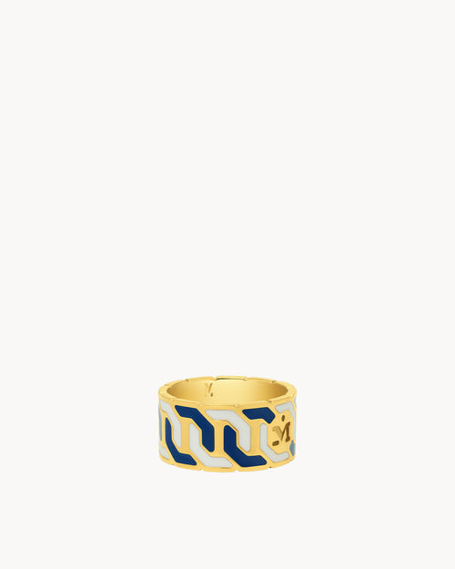 Octagon Ħabbata Blue And White Ring