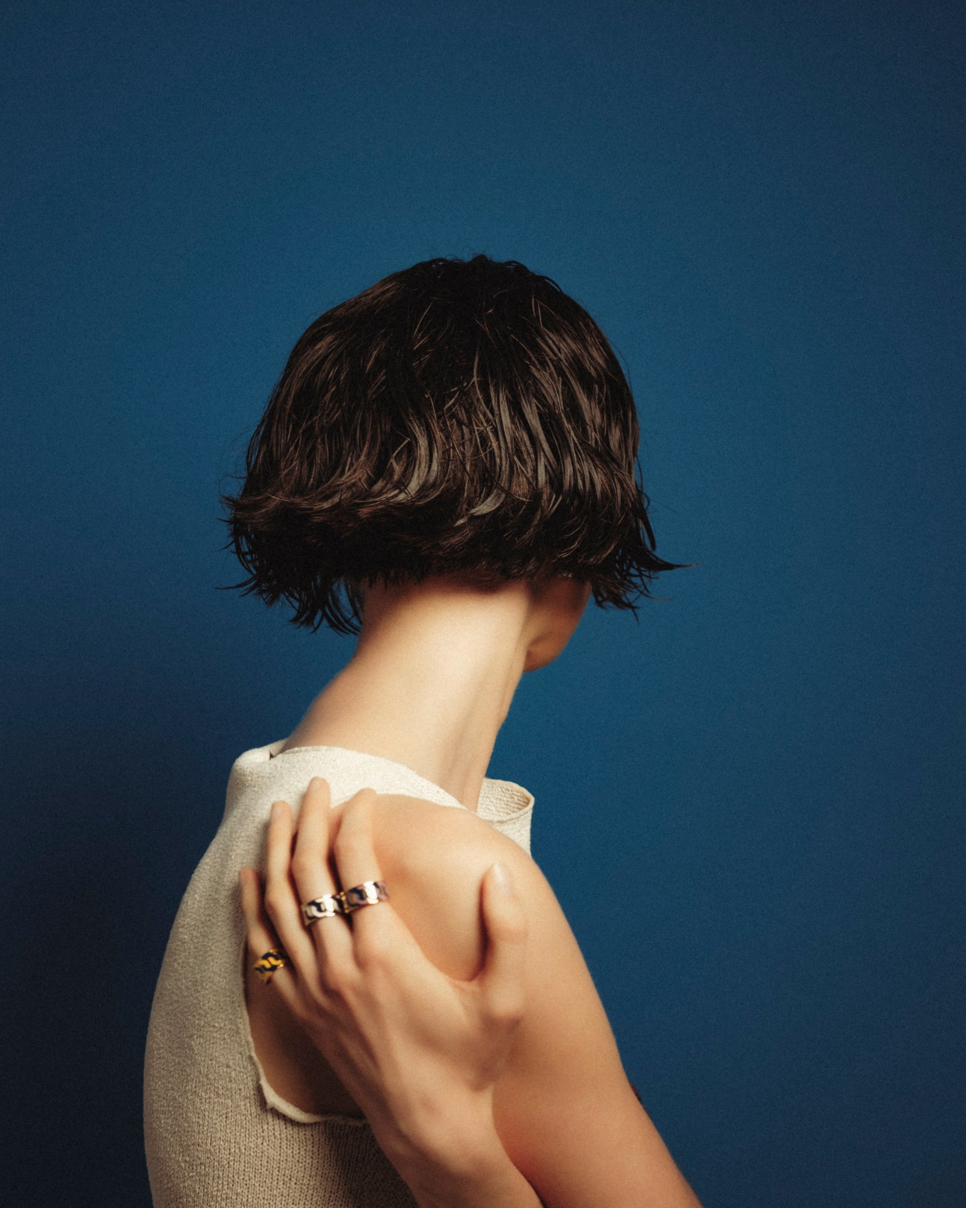 Octagon Ħabbata Blue And White Ring