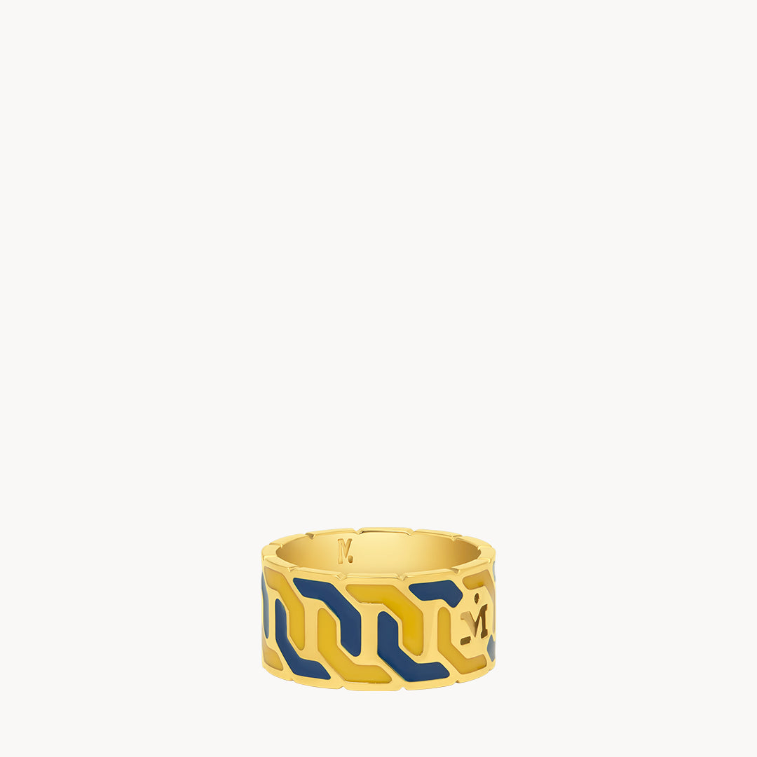 Octagon Ħabbata Blue and Yellow Ring
