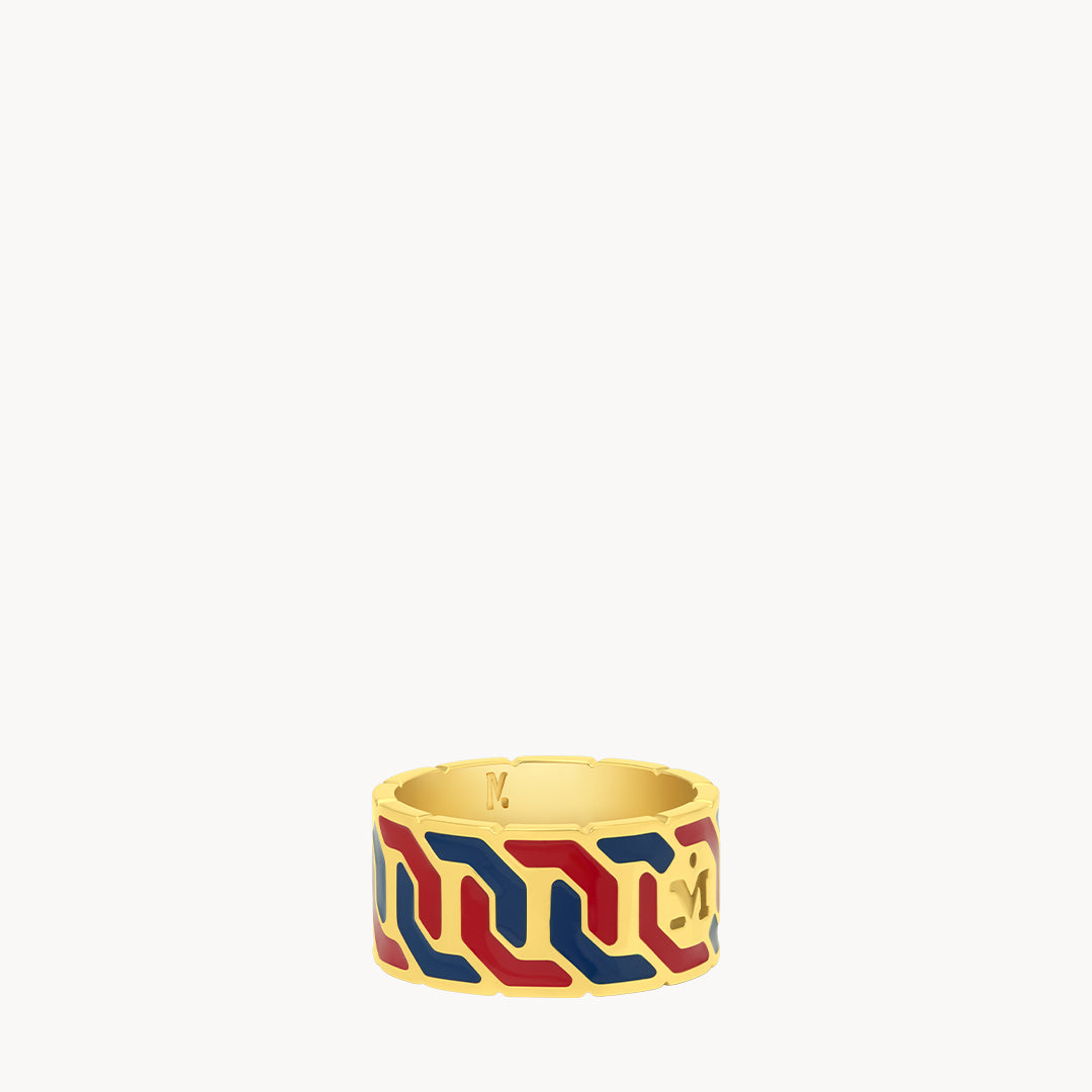 Octagon Ħabbata Blue and Red Ring