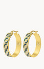 Octagon Ħabbata Blue and White Statement Hoop Earrings