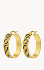 Octagon Ħabbata Blue & Yellow Statement Hoop Earrings