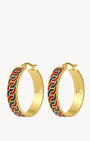 Octagon Ħabbata Blue and Red Statement Hoop Earrings
