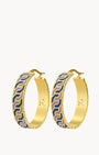 Octagon Ħabbata Blue & Purple Hoop Earrings