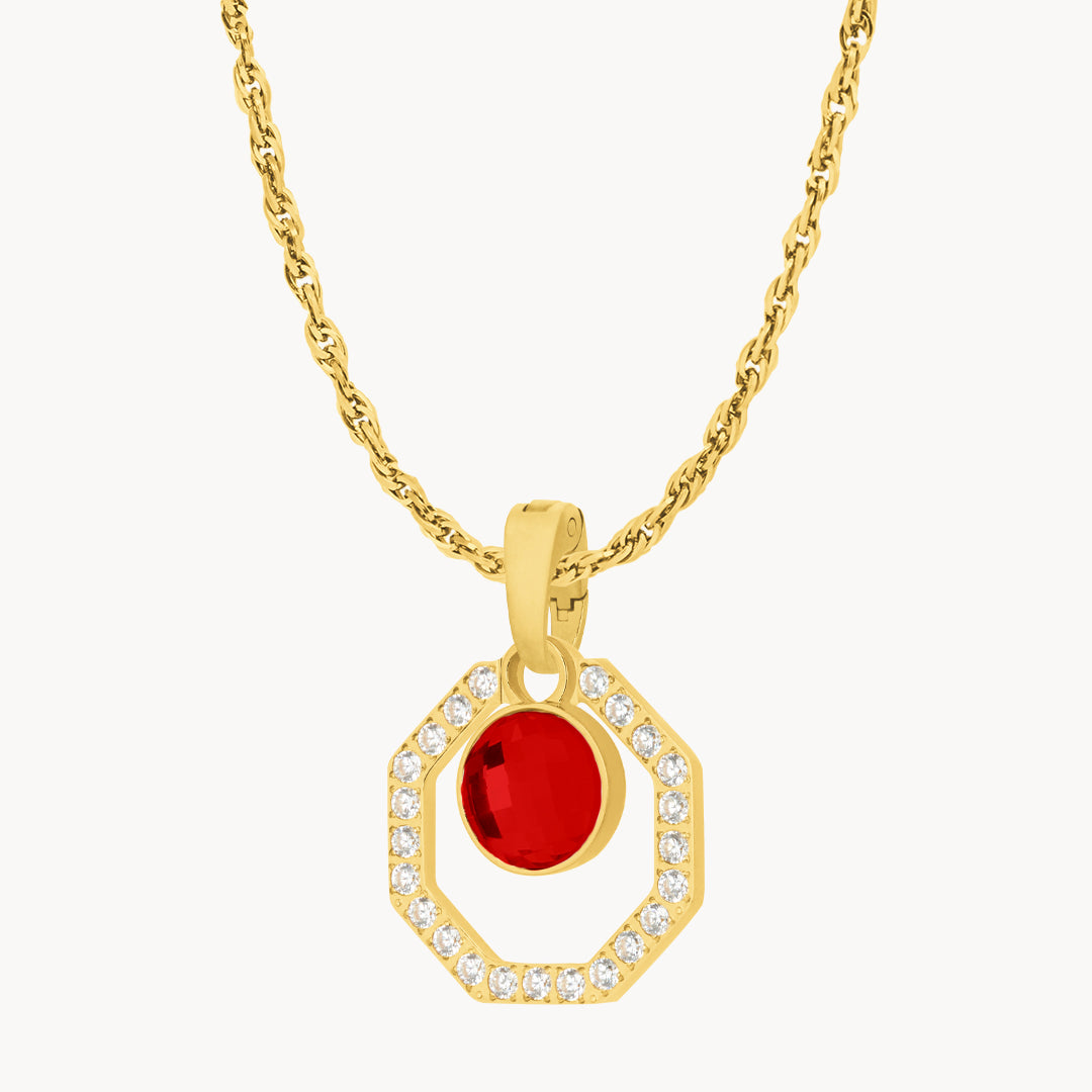 January Starlight Octagon Ħabbata Pendant Set, Gold