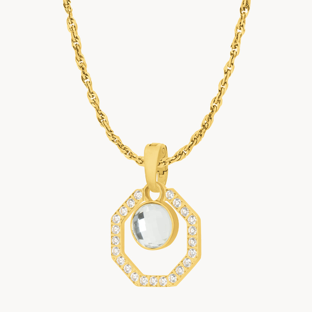 April Starlight Octagon Ħabbata Pendant Set, Gold