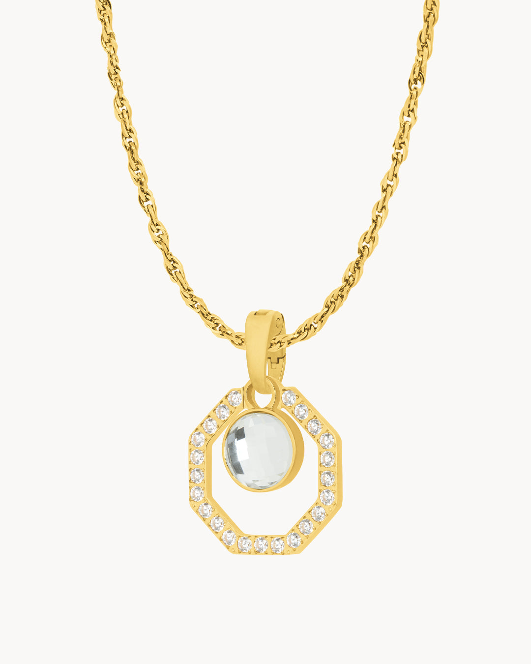 April Starlight Octagon Ħabbata Pendant Set, Gold