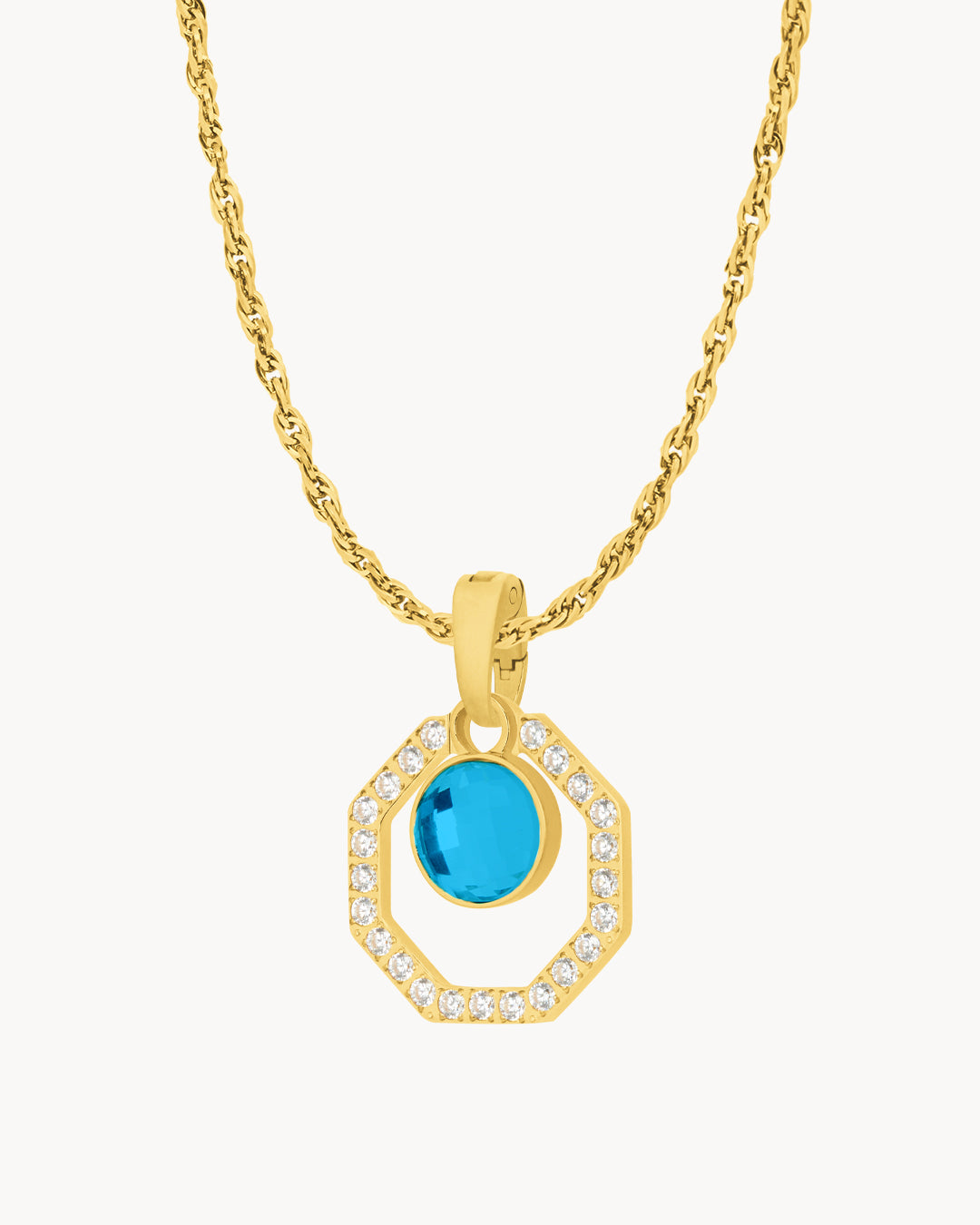 September Starlight Octagon Ħabbata Pendant Set, Gold