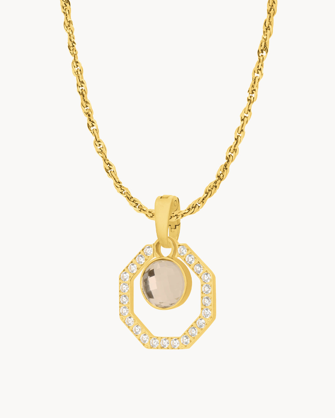 October Starlight Octagon Ħabbata Pendant Set, Gold