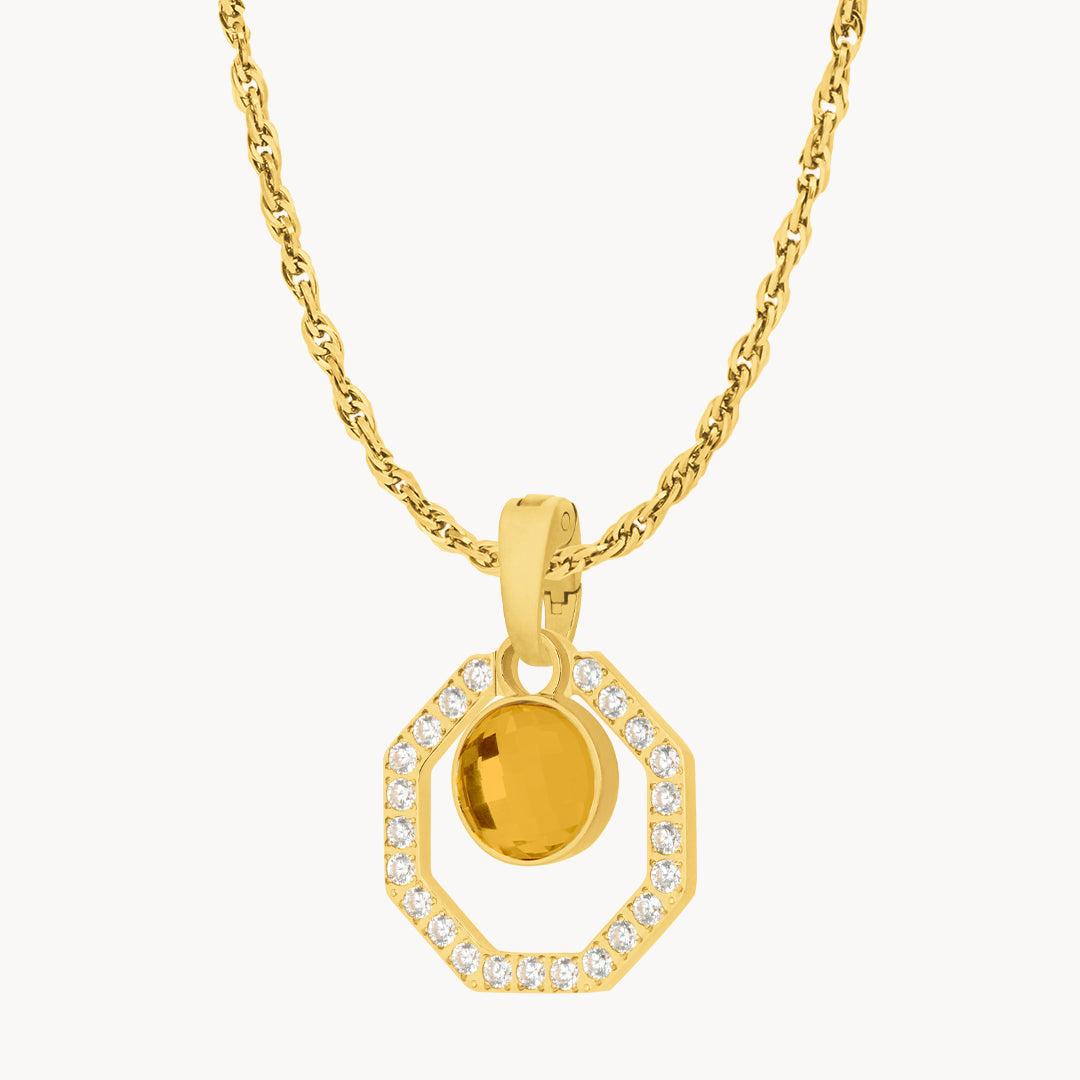 November Starlight Octagon Ħabbata Pendant Set, Gold