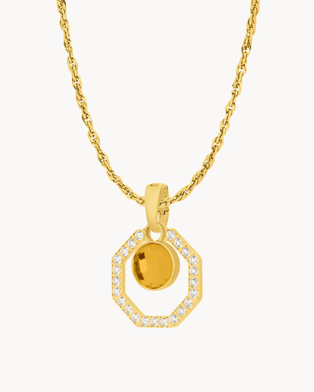 November Starlight Octagon Ħabbata Pendant Set, Gold