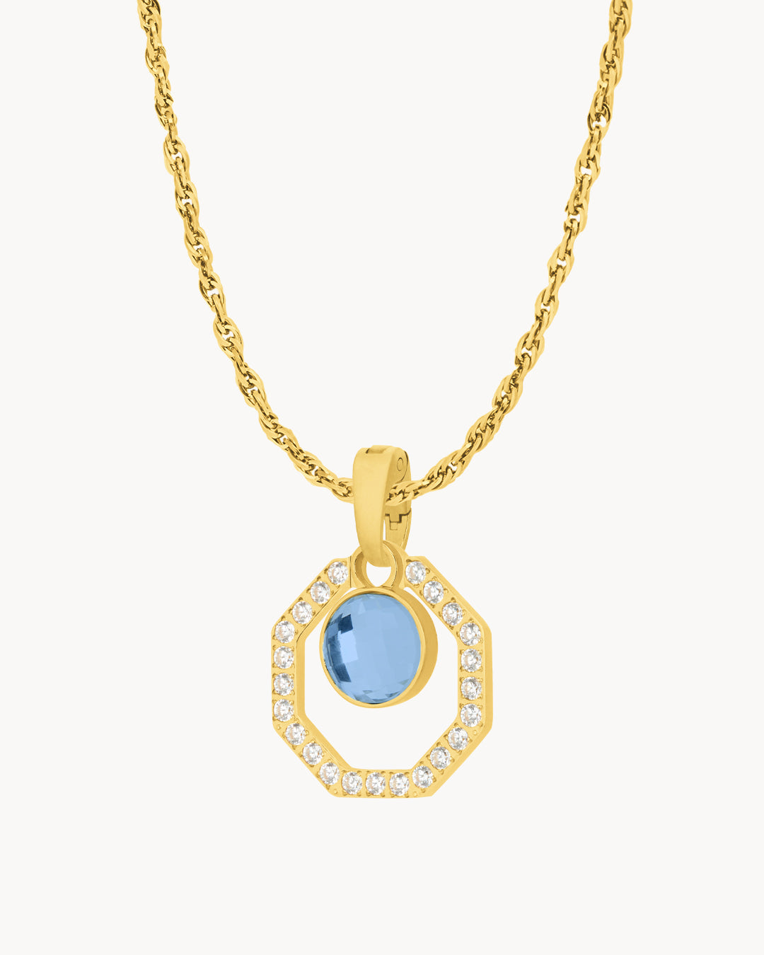 December Starlight Octagon Ħabbata Pendant Set, Gold