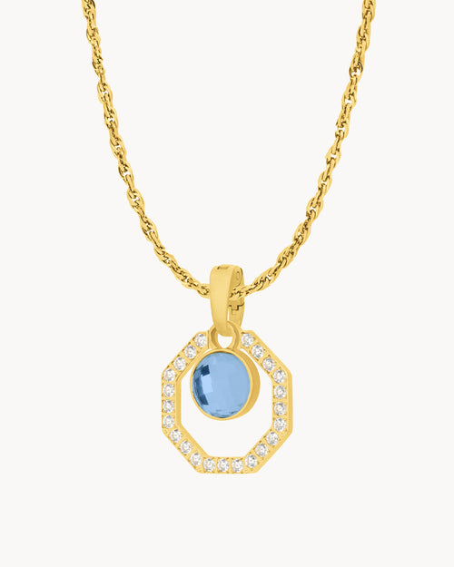 December Starlight Octagon Ħabbata Pendant Set, Gold