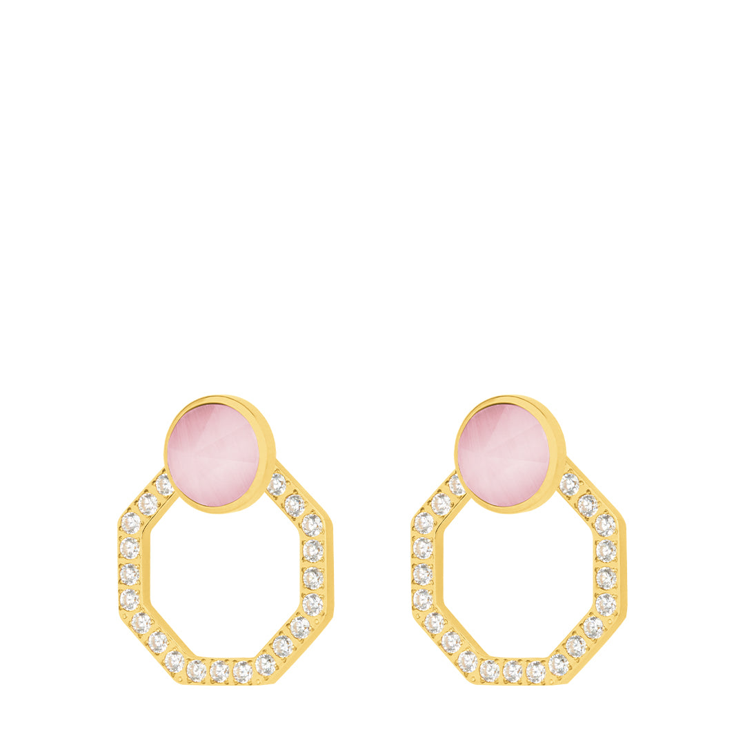 Pure Love Starlight Octagon Ħabbata Earring Set, Gold