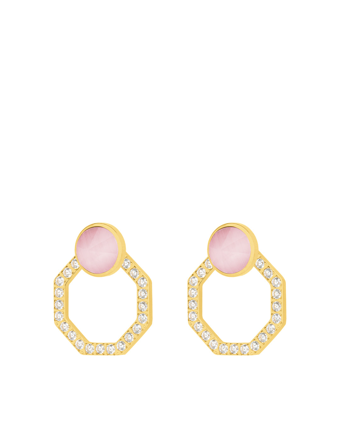 Pure Love Starlight Octagon Ħabbata Earring Set, Gold
