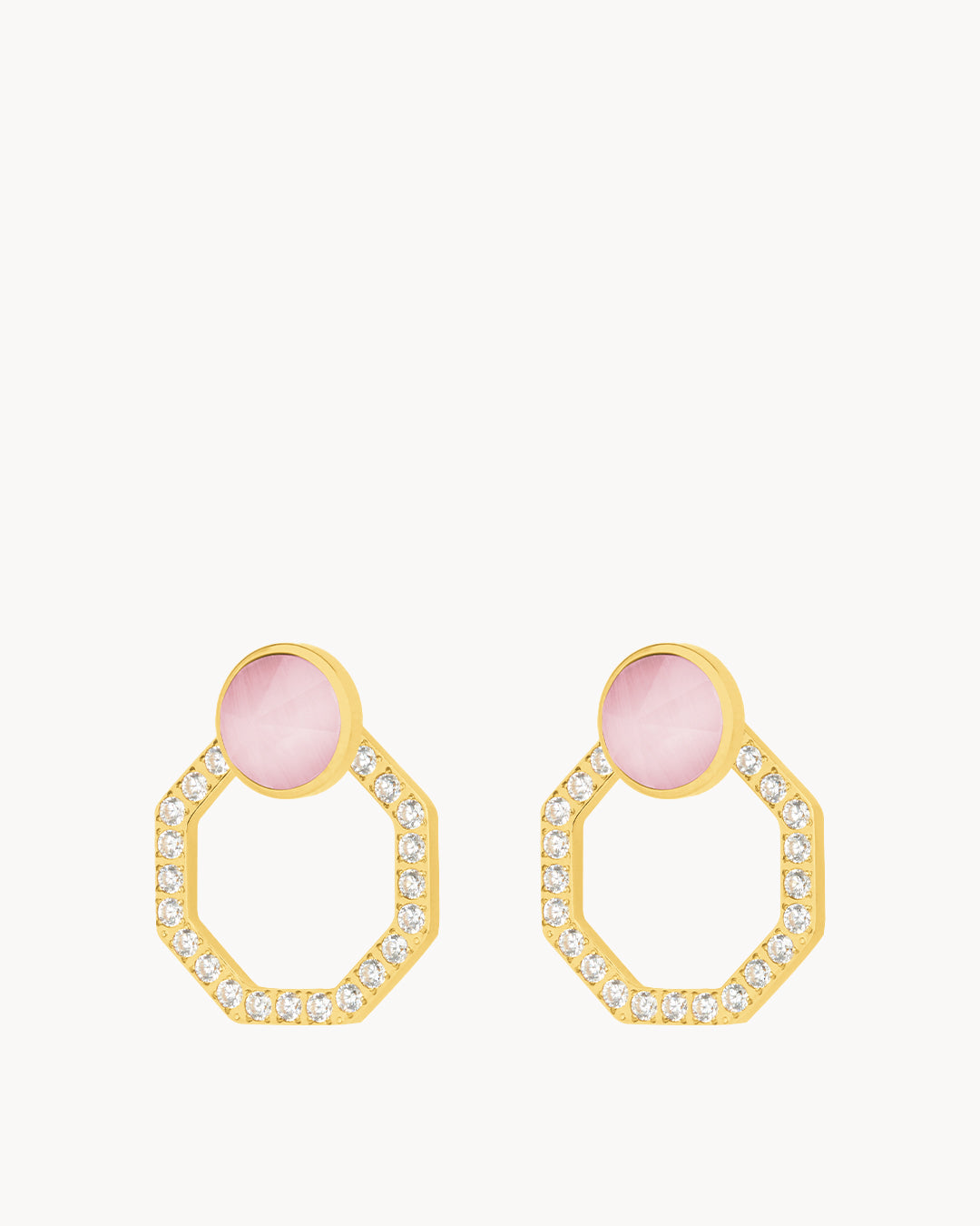 Pure Love Starlight Octagon Ħabbata Earring Set, Gold