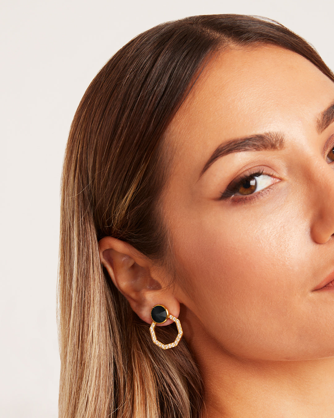 Power Starlight Octagon Ħabbata Earring Set, Gold