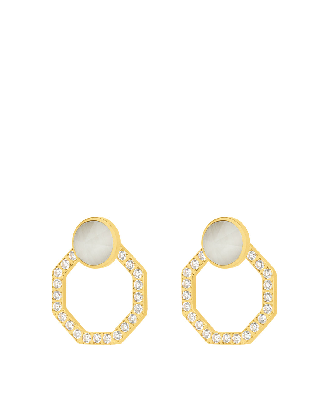 Faith Starlight Octagon Ħabbata Earring Set, Gold