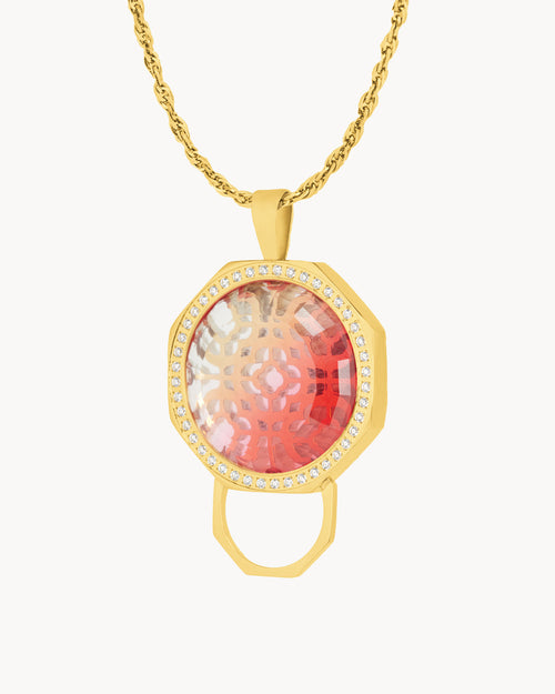 Desire Bizzilla Octagon Ħabbata Twist Pendant Set, Gold