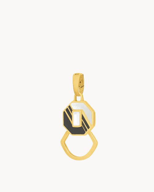 Octagon Black Ħabbata Pendant, Gold