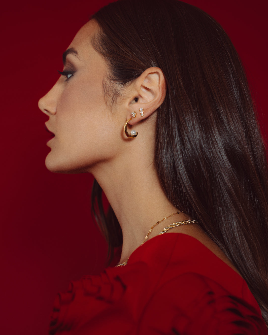 Infinite Pearl Hoop Earrings