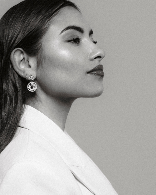 Hollow Protection Mother Of Pearl Bizzilla Dangling Earrings