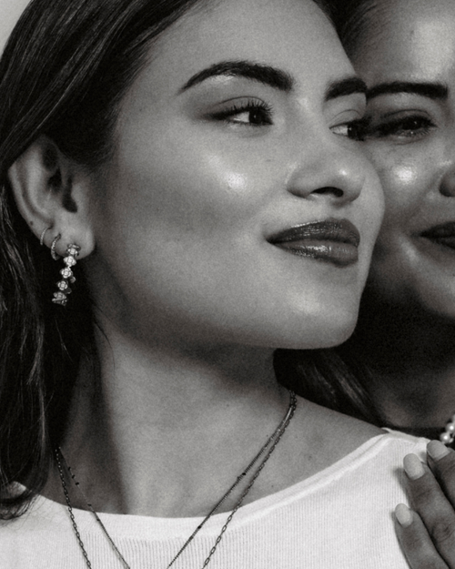 Bizzilla White Dainty Signature Hoop Earrings