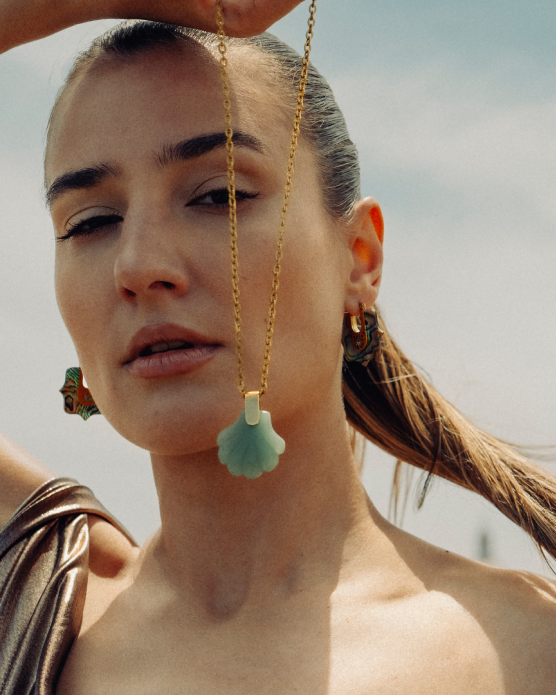 Jade Seashell Necklace Set