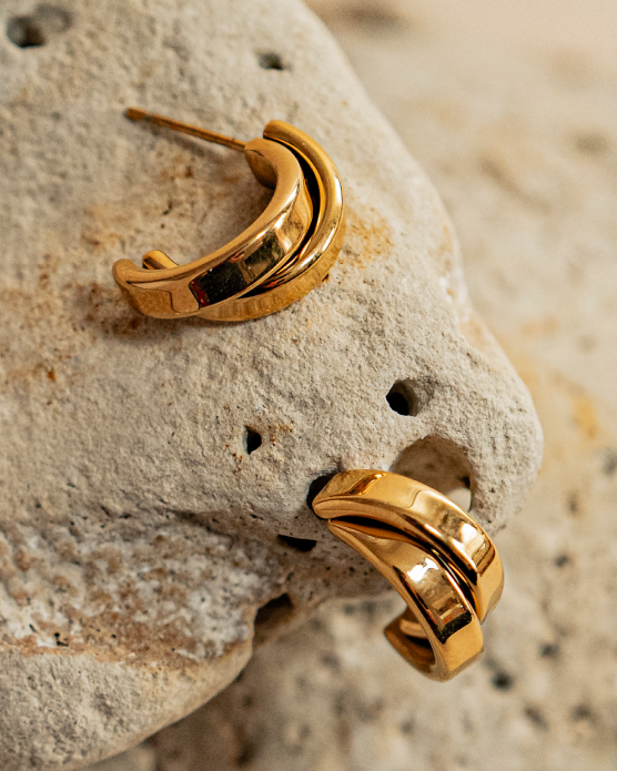 Wave Hoop Earrings