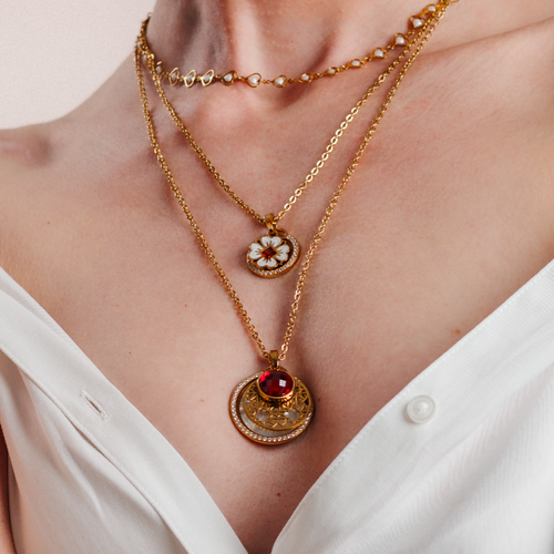 April Birthstone Hope Lucky Love Necklace Set