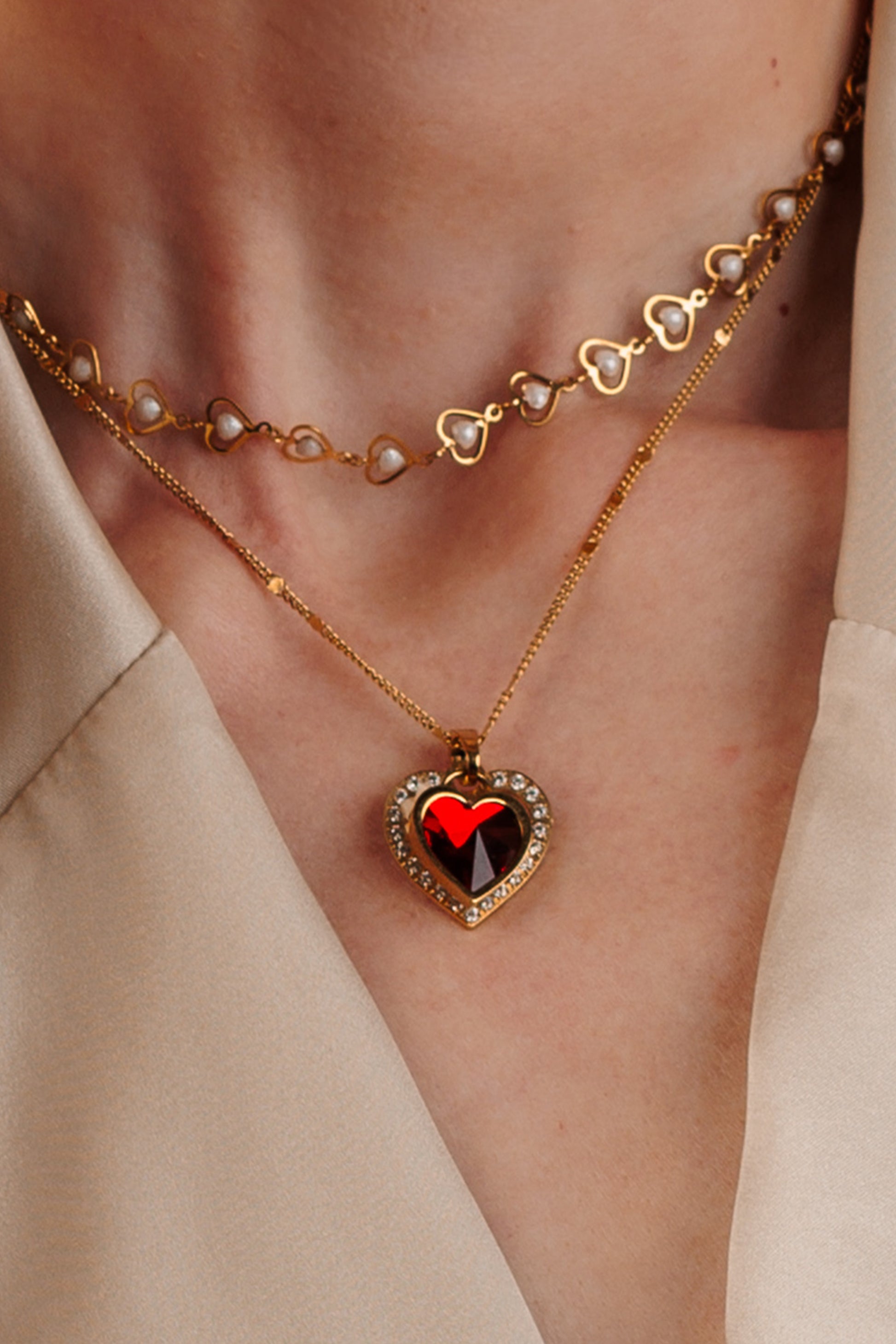 April Birthstone Hope Love Habbata Necklace Set