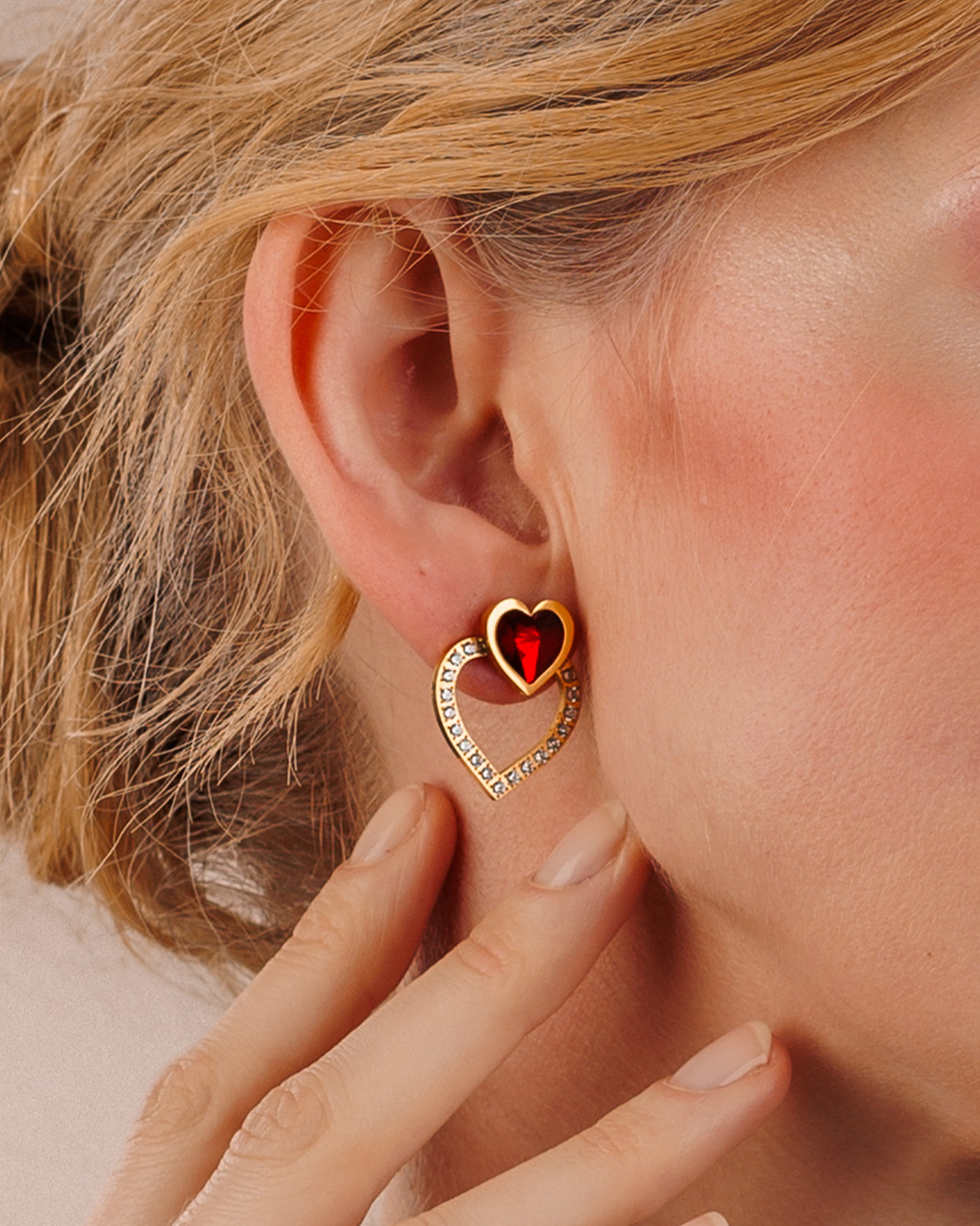 January Birthstone Passion Love Ħabbata Stud Earrings