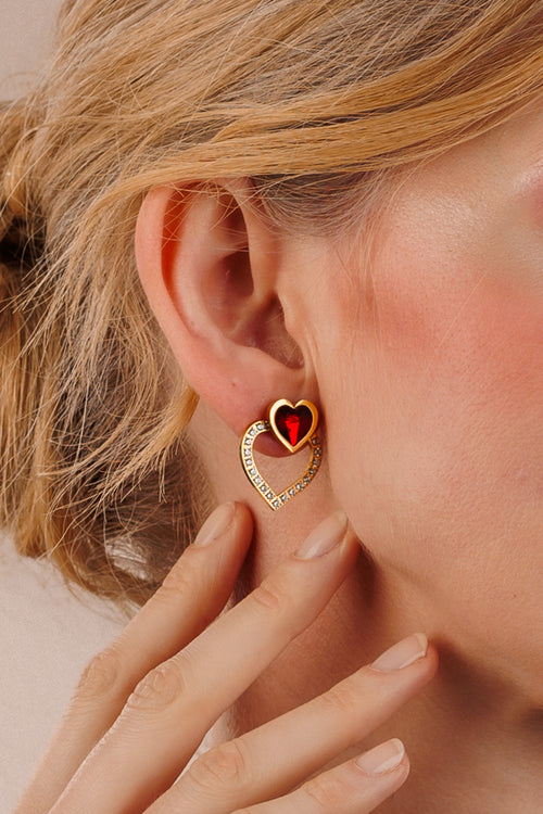 January Passion Birthstone Love Ħabbata Stud Earrings